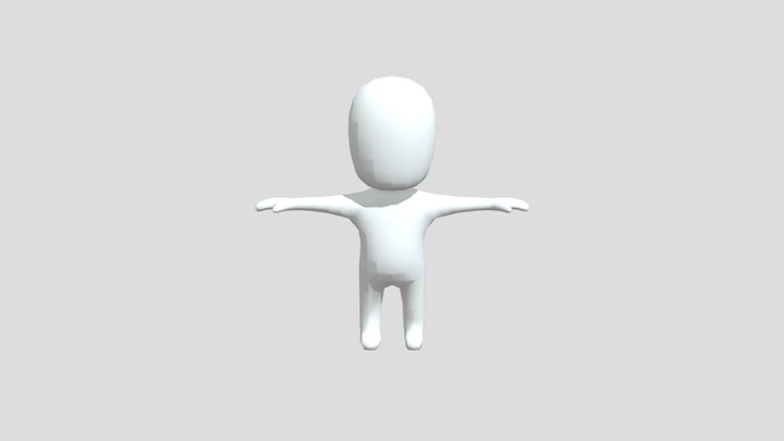 Low Poly Chubby Character 3D Model