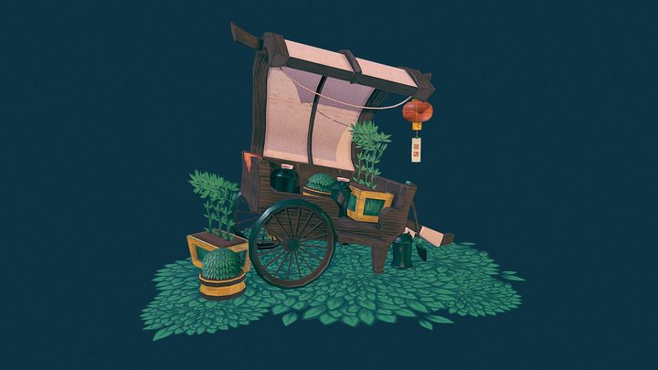 [Three Items] The Florist's Cart 3D Model