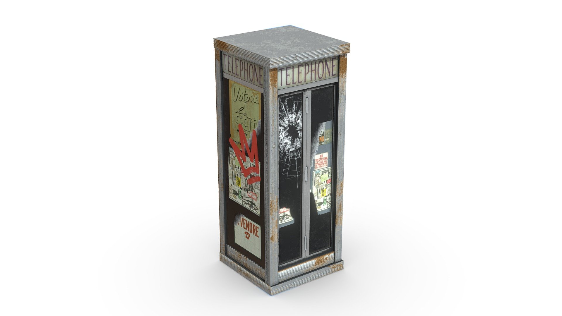 Telephone Booth-Freepoly.org - Download Free 3D model by Freepoly.org ...