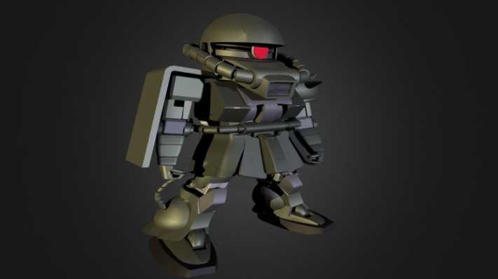 SD MS-06F Zaku II - Download Free 3D model by krit yamsaso (กฤษณ์ แย้ม ...