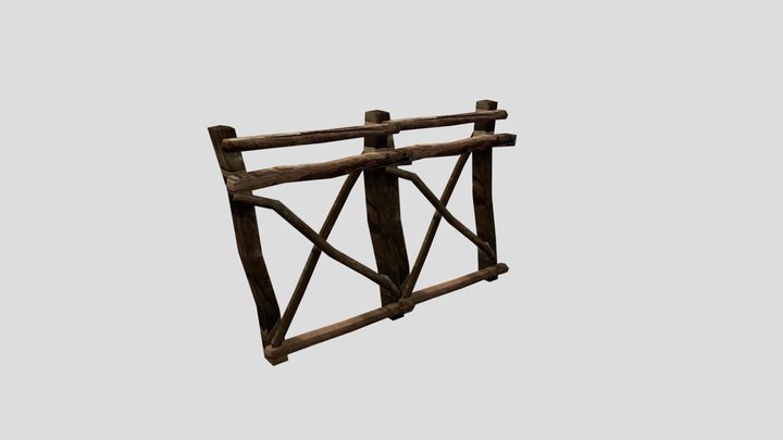 Wooden Fence 3D Model