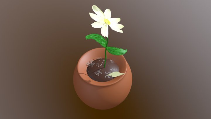 Pot with flower 3D Model