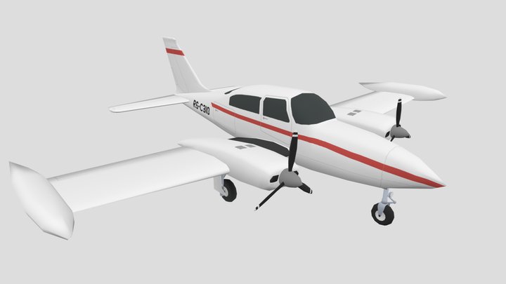 Cessna 310 Airplane - Low Poly