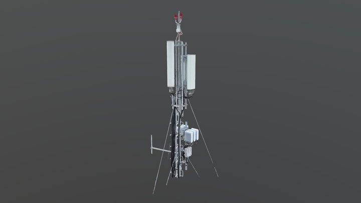 Cell Tower with Telecommunication Antennas #1 3D Model