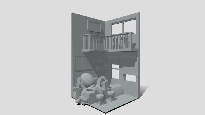Octopus Coffee Boceto 3D 3D Model