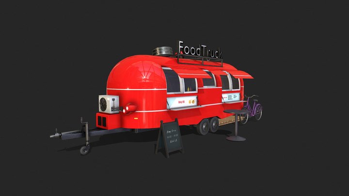 Food Truck 1 [Game-ready] 3D Model