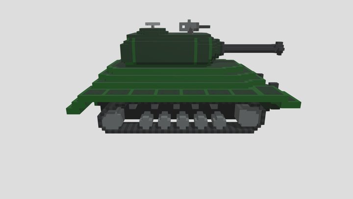 voxel art tank 3D Model