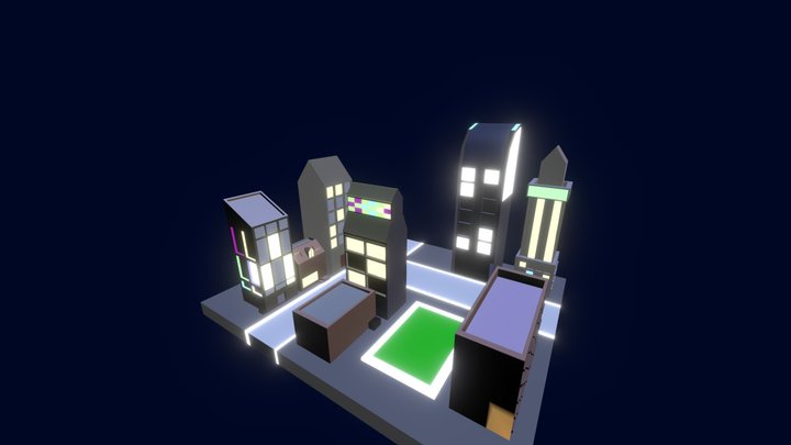 NEON CITY | Low Poly 3D Model