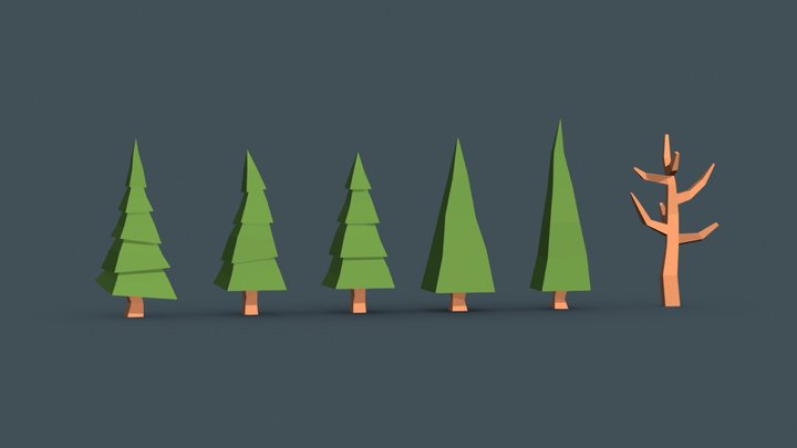 Low Poly Trees - Free Asset Pack 3D Model