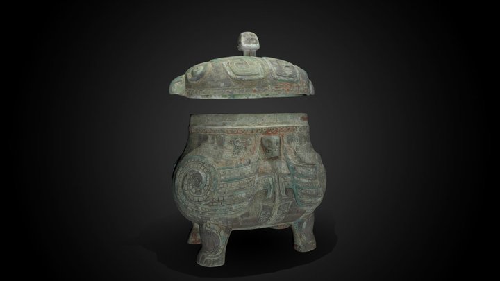 Double-owl 'you' wine vessel, 12th-11th c BCE – Gratis 3D-model STL