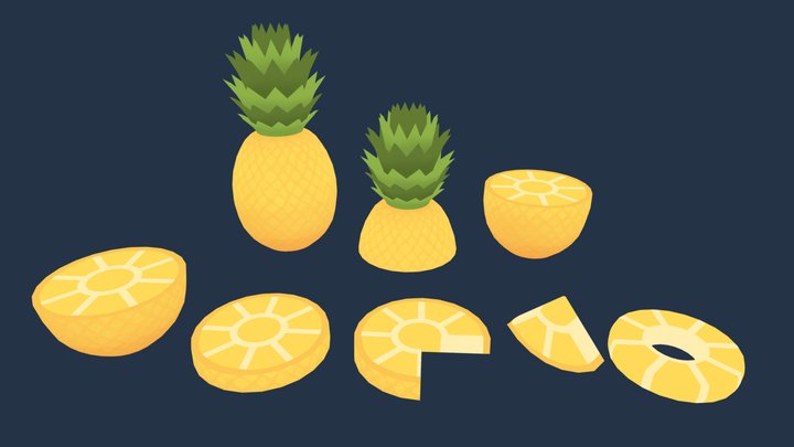 Cute Pineapple 3D Model