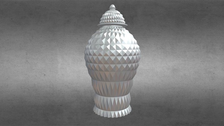 Urna funeraria relieve geométrico-Geometric Pot 3D Model