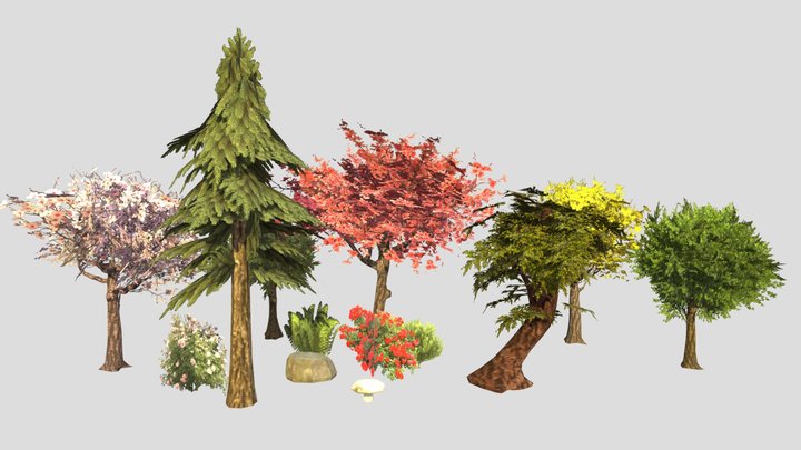 PSX Low-Poly Nature Pack (read description) 3D Model