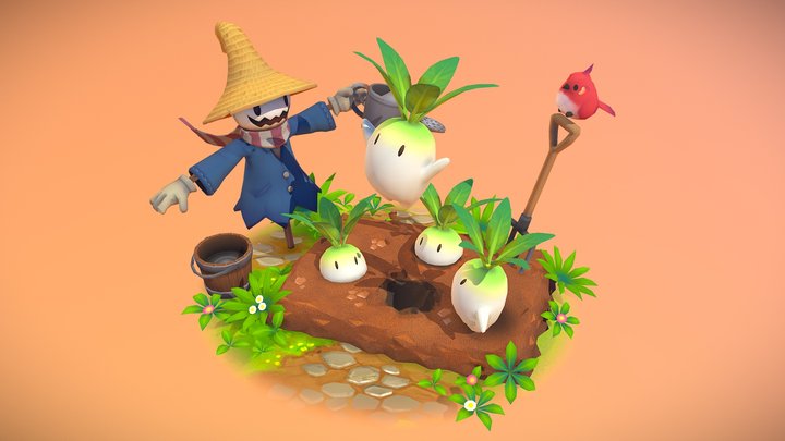 Daikon Farm 3D Model