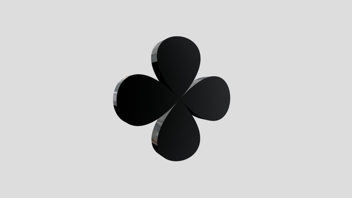Four Leaf Clover Good Luck 3D Shape