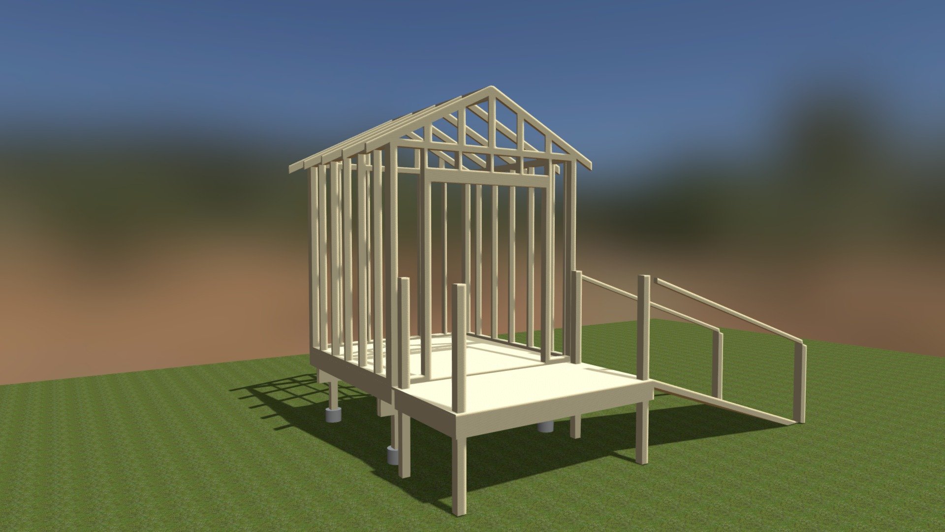 RAISED STORAGE SHED FRAMING