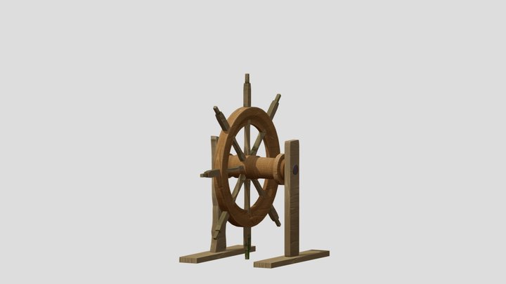 Ship Wheel Low-poly 3D Model