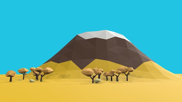 Low Poly Kilimanjaro 3D Model