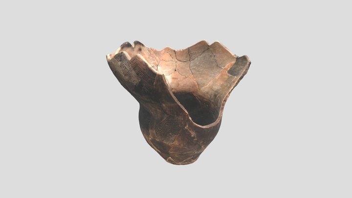 羽根尾貝塚出土縄文土器深鉢 3D Model