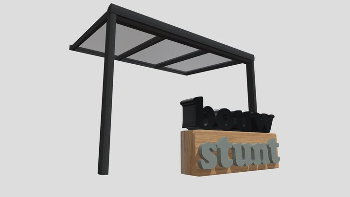 Aluminium overkapping met polycarbonaat 3D Model
