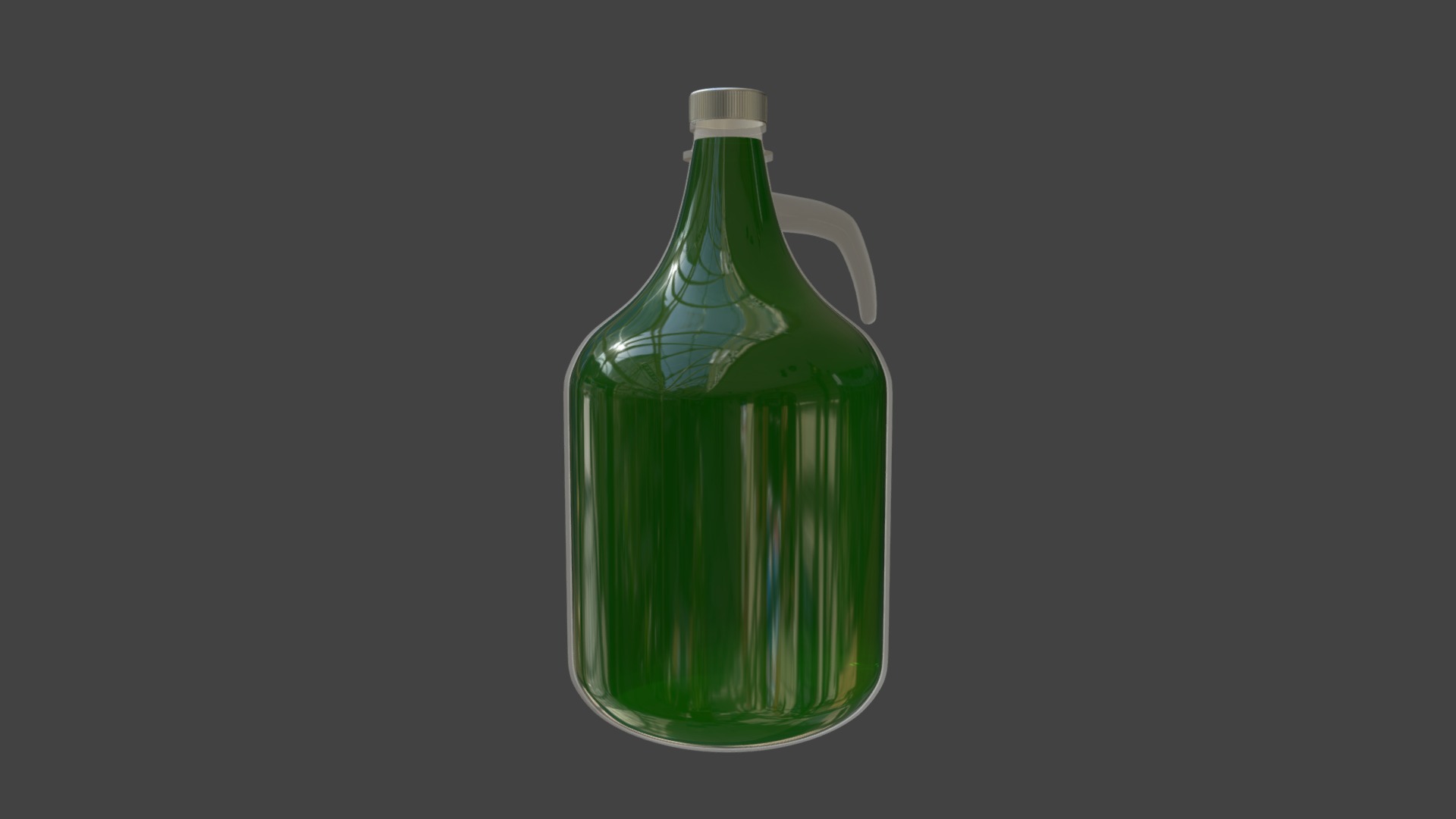 3D model Glass Jug - This is a 3D model of the Glass Jug. The 3D model is about a green glass bottle.