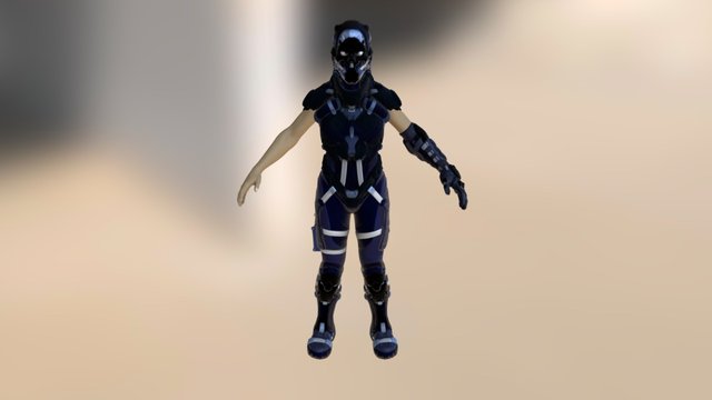 Female Soldier 3D Model