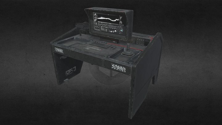 Scifi Terminal Desk PBR|SUBD|UVW 3D Model
