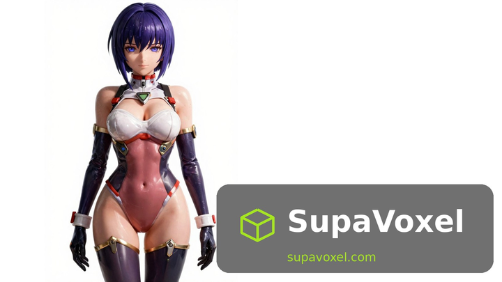 Anime Cyborg Agent - PNG to STL - SupaVoxel