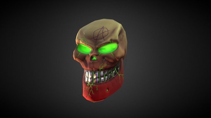 B2D1 Robert Nicolas Skull Lowpoly 3D Model