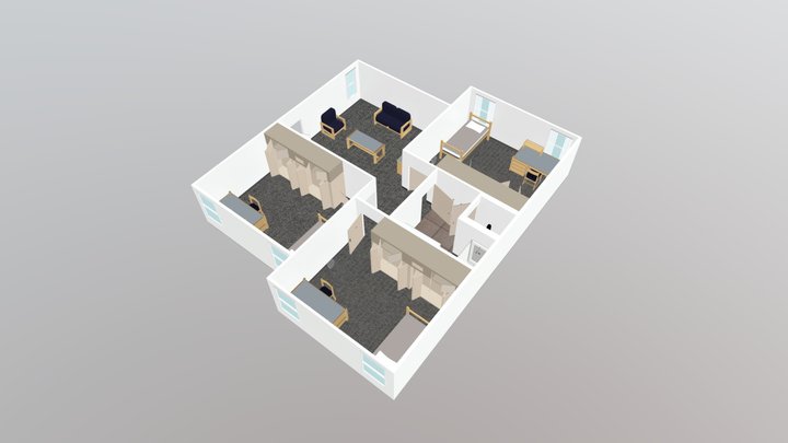 Suite Three Rooms Large Single 3D Model