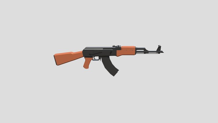 Low Poly AK-47 3D Model