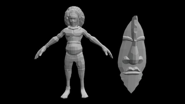 GD3 3D Main Character + Maskboard 3D Model