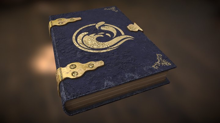 Tome of Water - High Poly ( < 2.5k triangles ) 3D Model