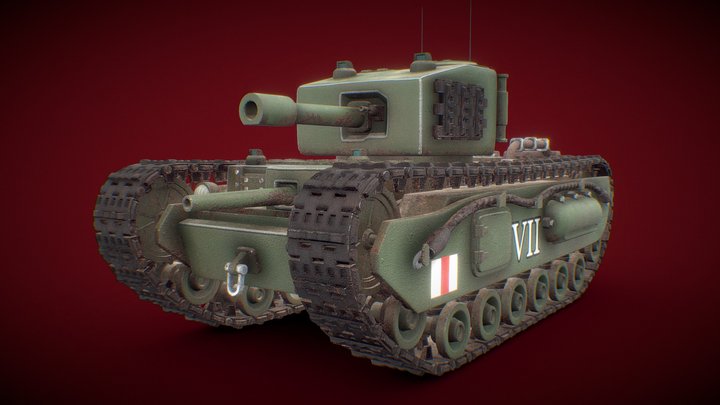 Stylized Churchill VII 3D Model