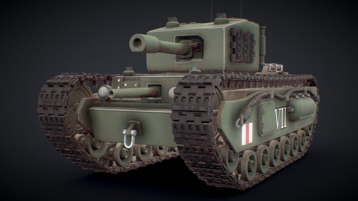 Stylized Churchill VII 3D Model