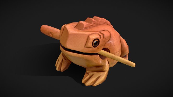 Wooden frog from Panama 3D Model