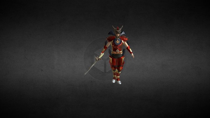 Dragon Warrior Pose Idle 3D Model