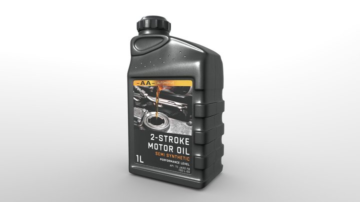 2-stroke motoroil bottle (10W40 1L) 3D Model