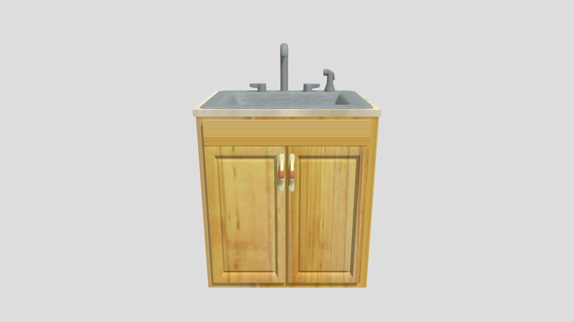 Wood cabinet with sink