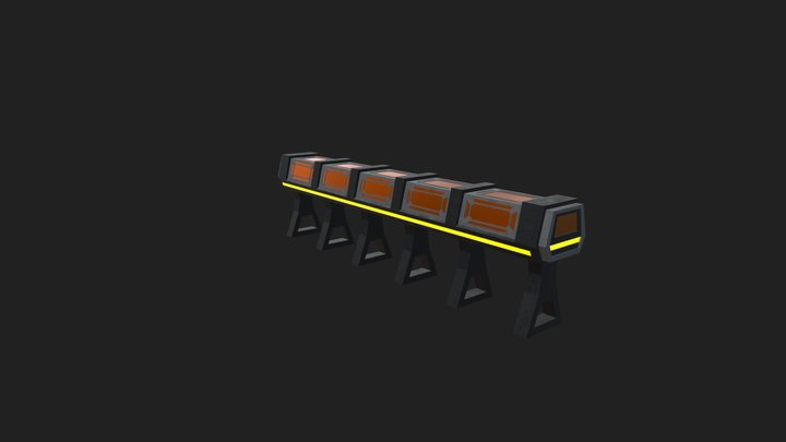 Futuristic Track Straight 3D Model