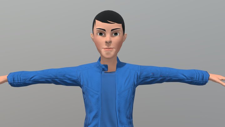 lowpoly Boy character For Game and animations 3D Model