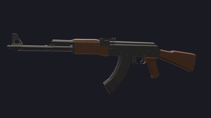 LowPoly Ak-47 3D Model