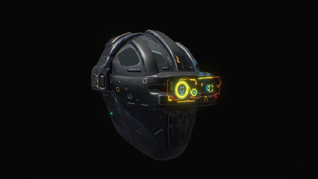 Low poly sci fi holo helmet character asset — low-poly sci-fi 3D model by Alexandr33D