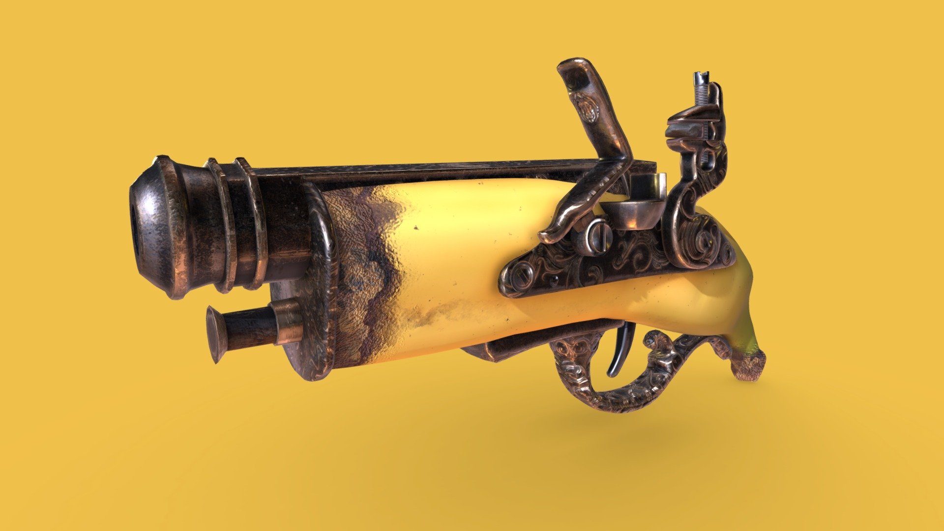 Banana Gun 3D model by JesseL [bc2e634] Sketchfab