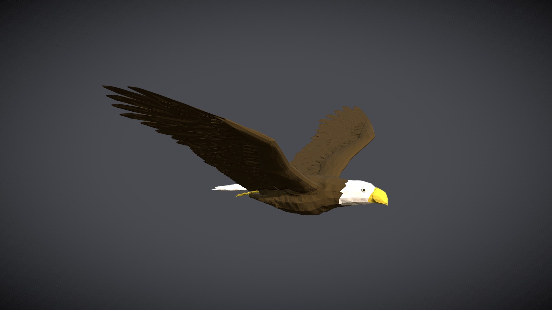 3D model Low-Poly Eagle - This is a 3D model of the Low-Poly Eagle. The 3D model is about a bird flying in the sky.