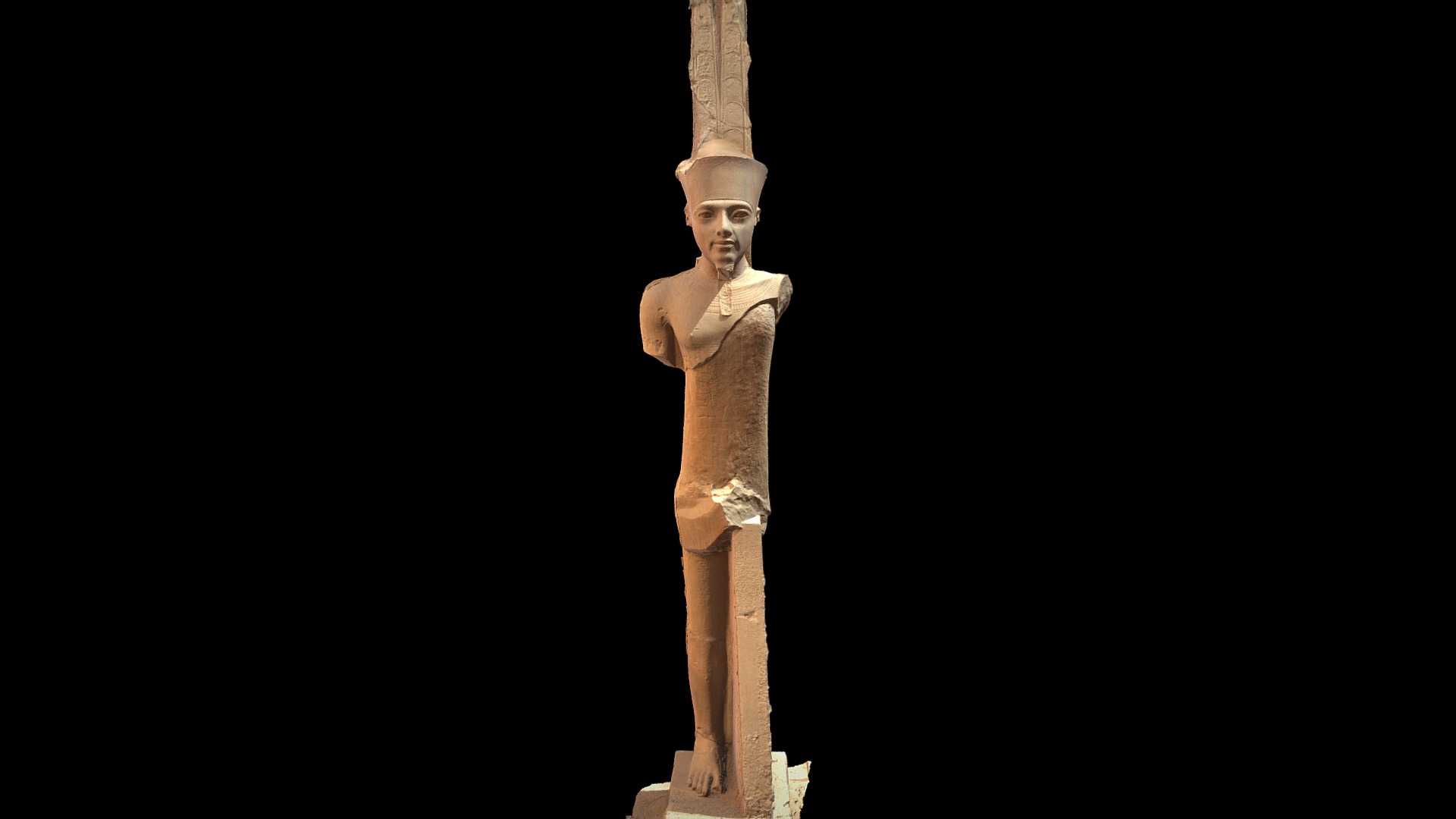 3D model Amon – Karnac - This is a 3D model of the Amon - Karnac. The 3D model is about a statue of a person holding a sword.