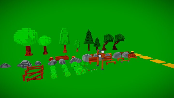 Voxel Nature Asset Pack 3D Model