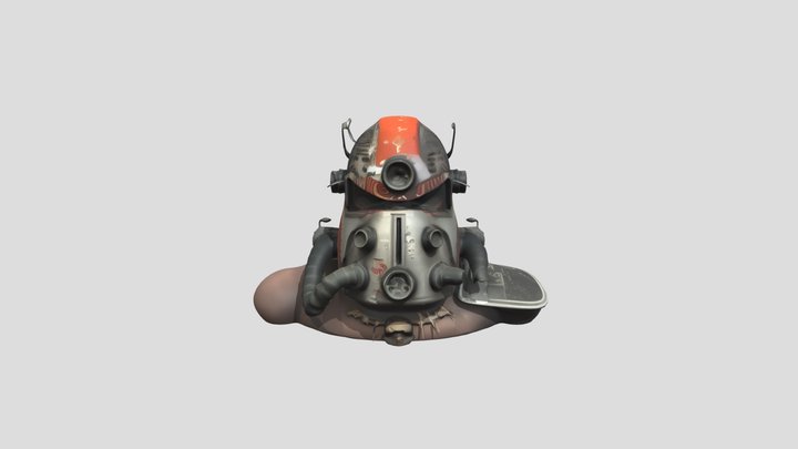Barbarian Power Armor Helmet 3D Model