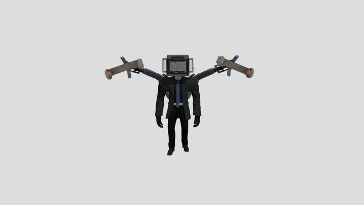 Upgraded Large Tv Man 3D Model