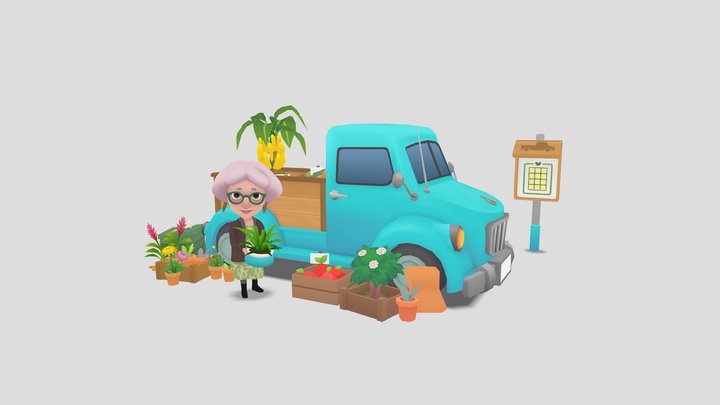 The Botanist's Truck 3D Model